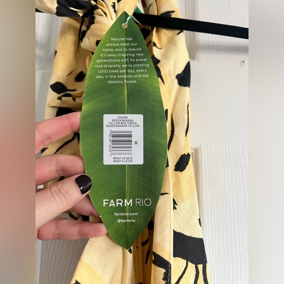 NWT Farm Rio Banana Bossa Midi Dress - Picture 2 of 4